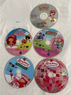 5 Assorted  Strawberry Shortcake DVD , No Case